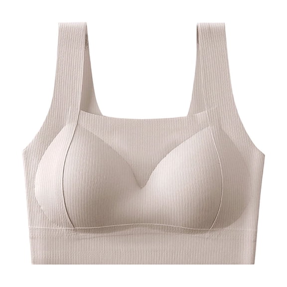 ATOYSOY Sports Bras For Women Soft Comfortable Breathable Ladies Seamless Sports Bra Push Up Wireless Padded Bralette for Special Occasion (Khaki,L)