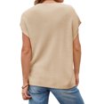 thumbnail image 3 of Short Sleeve Sweater for Women Crew Neck Ribbed Knit Vests Pullover Tops, 3 of 5