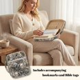 thumbnail image 4 of Xixirimido Bible Cover, Bible Carrying Book Case for Women Men, Multi-pocket Protective Church Organizer Bag with Handle Christian Gift, Wolves Retro Forest Camo Pattern, 4 of 7