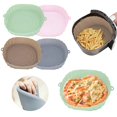 thumbnail image 2 of Bandeja de silicona para freidora de aire de 18 m, molde para pollo frito, alfombrilla de silicona, repuesto para parrilla, color rosa, 18 cm, 2 of 6
