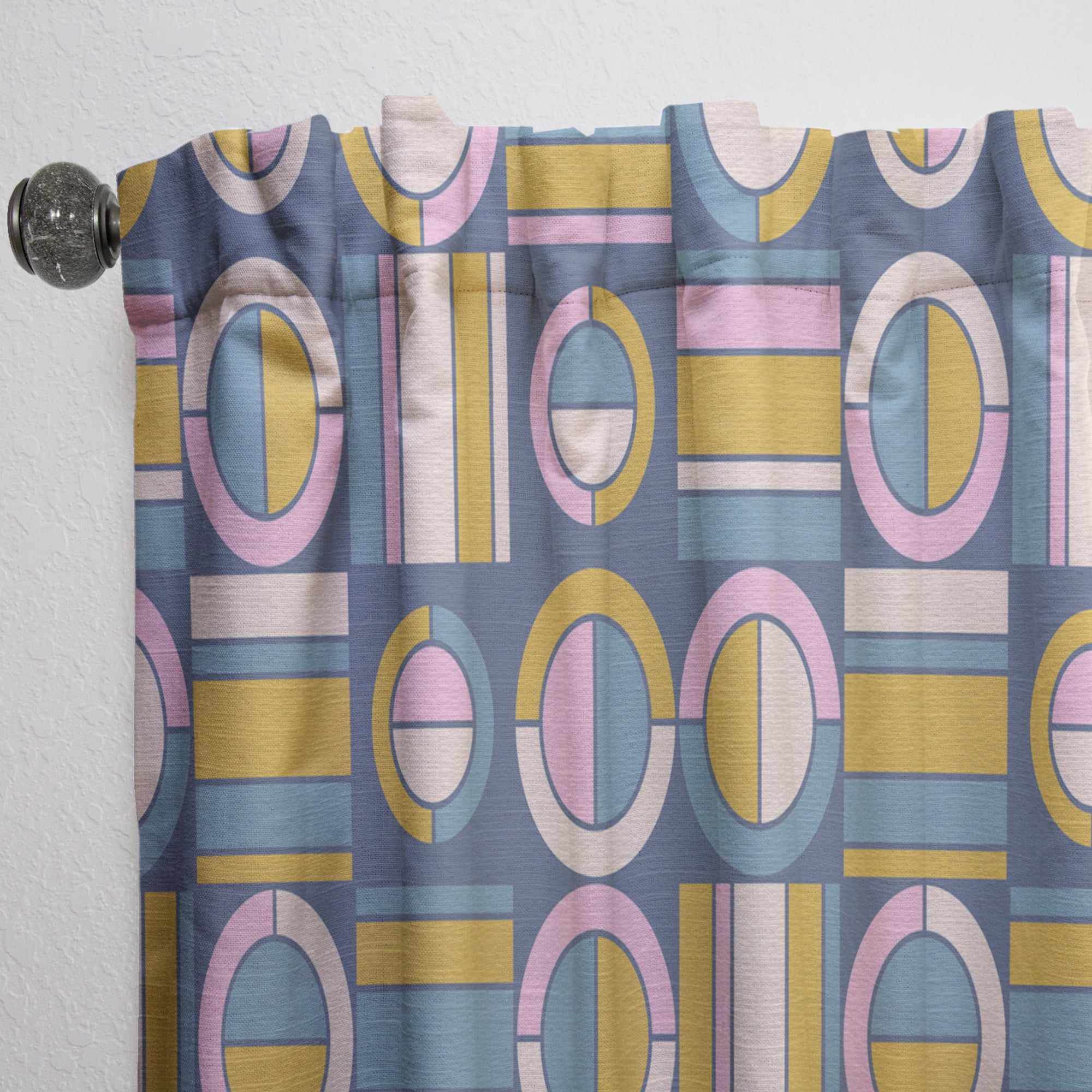 Designart 'Circular Design Retro Pattern I' Mid-Century Modern Curtain Panel