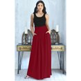 thumbnail image 2 of KOH KOH Long Flowy Cute Modest High Empire Waist Full Floor Length Pockets Casual Semi Formal Vintage Work Office Workwear Maxi Skirt For Women Crimson Dark Red XXX-Large US 22-24 NT325, 2 of 7