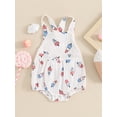 thumbnail image 2 of Bagilaanoe 4th of July Newborn Baby Girl Boys Rompers Print Short Sleeve Bodysuit 6M 12M 18M 24M Infant One Piece Short Jumpsuit for Independence Day, 2 of 7