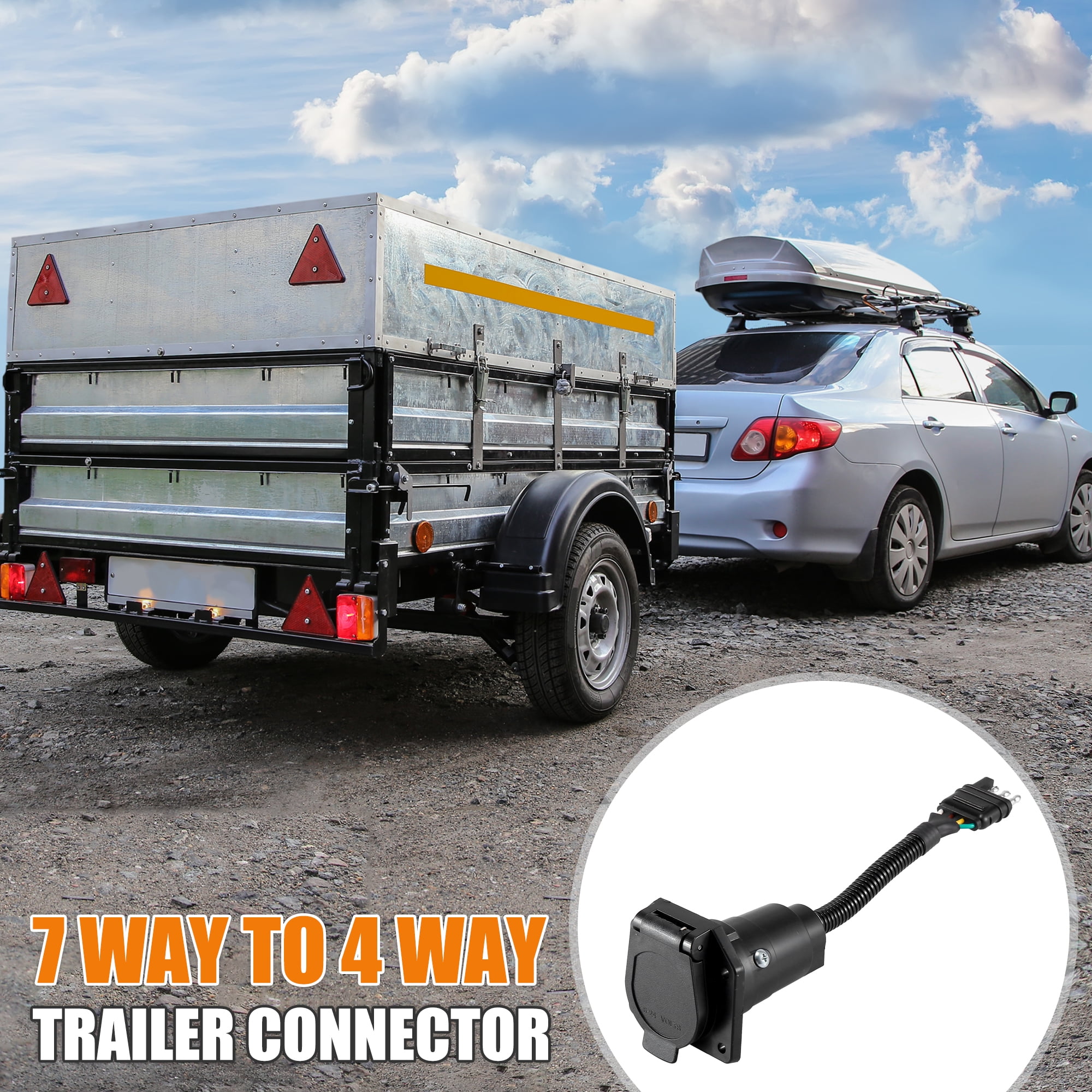 Adaptateur Remorque 4 À 7 Broches Adaptateur Remorque Usa 4 Voies à 7 Voies Adaptateur De Câble De Remorque Pour Voiture Camion Camping Car Remorque Caravane Camping Car G 601099613423463