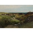thumbnail image 2 of Gustave Courbet 18x14 Gold Ornate Wood Frame and Double Matted Museum Art Print Titled - Chateau D'Ornans (1855), 2 of 4