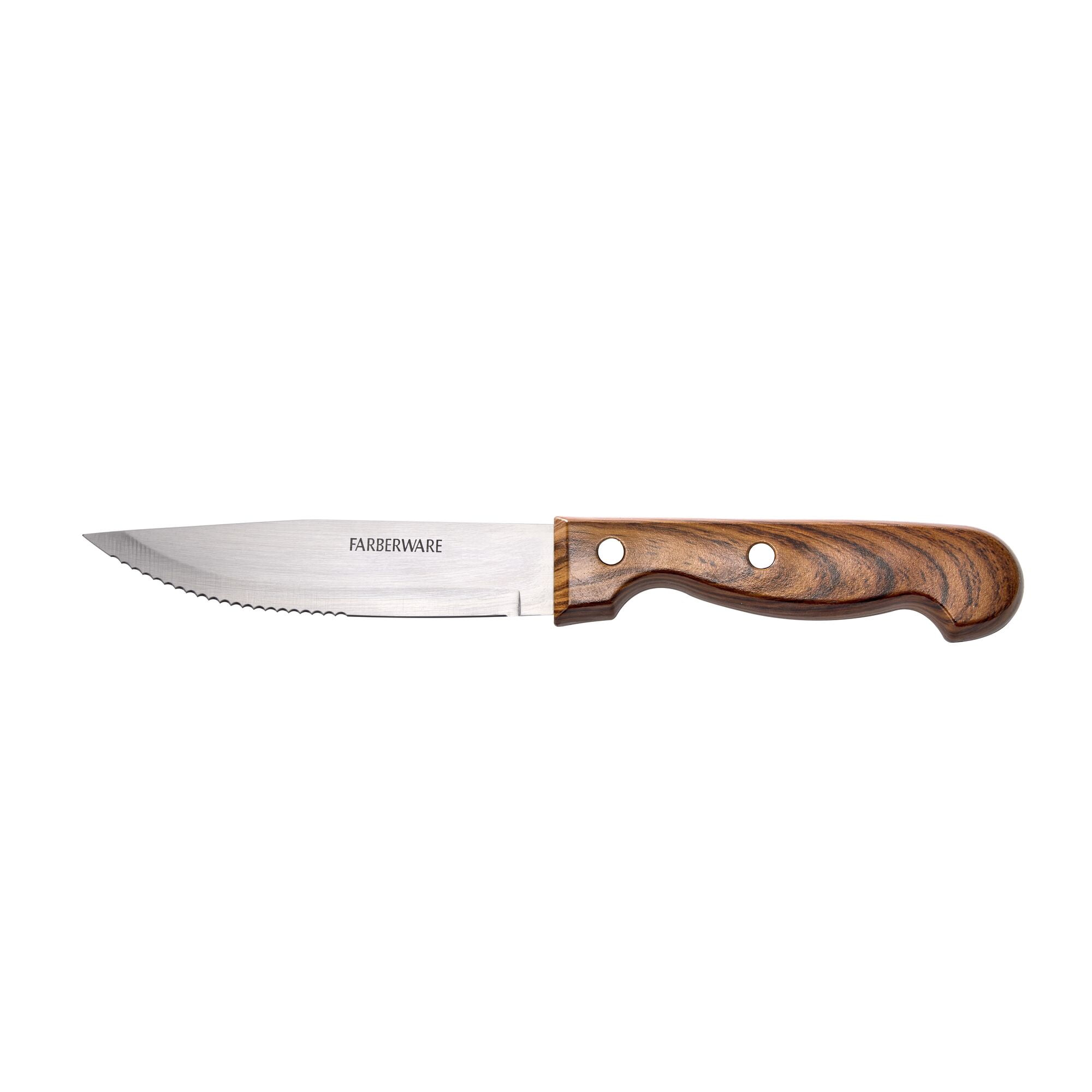 Farberware Classic 4-Piece Jumbo Dual Riveted Wood Inspired Steak Knife Set
