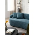 thumbnail image 6 of Modern Curved Sofa, Oversized Couch, Mid Century Modern 3 Seater Sofa, High Rebound Soft Boucle Sofa, 3 Seat Cloud Couch Sofa with 2 Pillows, for Living Room, Bedroom, Office, Apartment, Light Blue, 6 of 7