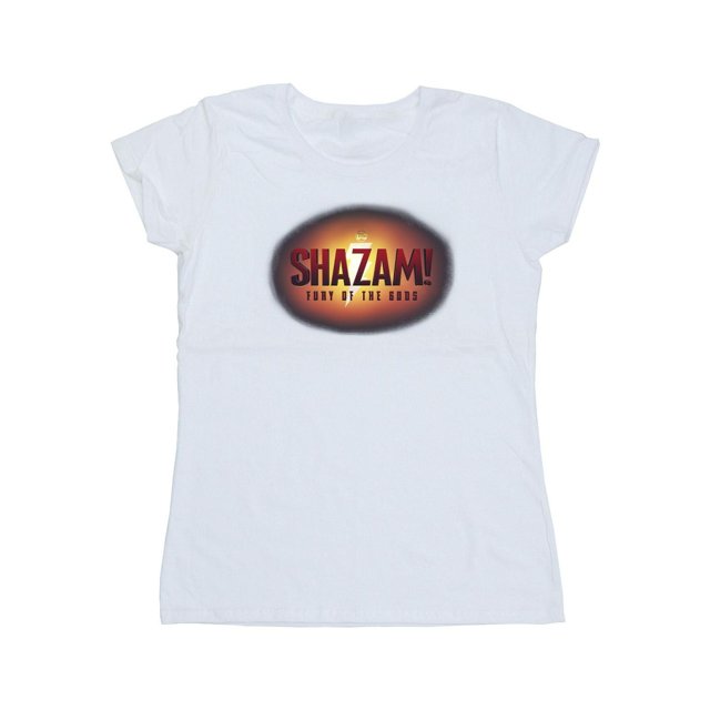 DC Comics T-Shirt en Coton pour Femmes Shazam Fury Of The Gods Logo 3D Évasé