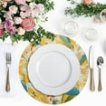 thumbnail image 4 of Ryvnso Lily Flowers Green Leaves Round Plate Mats Dining Table Placemat Set of 4 for Holiday Decoration, 4 of 7