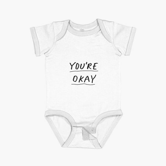 Bella Canvas You'Re Okay In Black And White Short Sleeve Baby One-Piece Newborn Gender Neutral Outfit, Baby Boy Or Girl Bodysuit, Birrthday Gifts