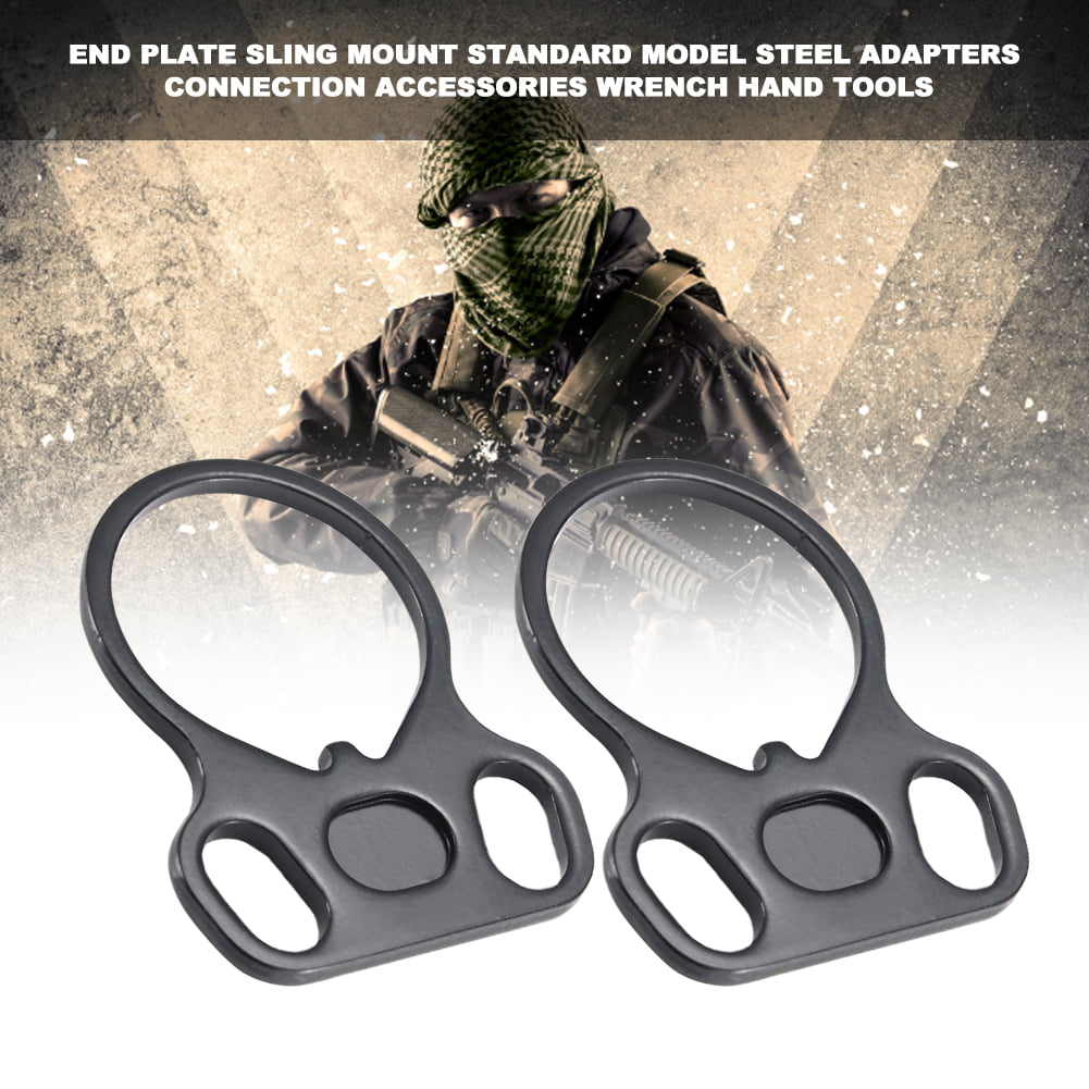 2 Pack End Plate Sling Mount Standard Model Steel Adapters Connection Accessories Wrench Hand Tools for 15 