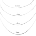 thumbnail image 2 of Hermah 0.9/1.2/1.5/2mm Mens Womens Silver Square Snake Necklace 22inch, 2 of 5