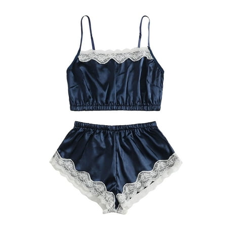 

Lingerie Pajama Sets for Women Outfits Lace Camisole Bra Shorts Two Piece Sleepwear Underwear Panties Suits Pajamas