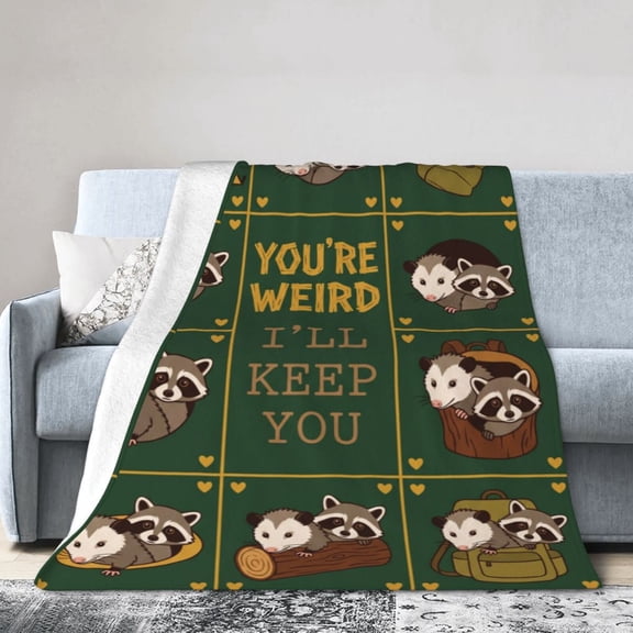 Best Friend Birthday Gifts for Women Friendship, Friendship Gifts for Best Friend Women, Cozy Best Friends Throw Blanket, Cute Raccoon and Opossum Blanket 50x40