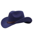thumbnail image 4 of Oiyii Little Boys Decorative Cow Boy Hats Embossed Band Western Cow Girl Hats, Navy, 4 of 4