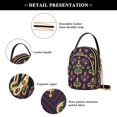 thumbnail image 4 of FORMRS Crossbody Bag for Women Quilted Travel Shoulder Cell Phone Purse with Chain Strap Handbag, Gold and Purple Floral Pattern, 4 of 7