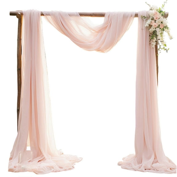Rusts Pearls Chiffons Curtain Wedding Arch Drape Luxurious Wedding Arch Drape for Reception Decoration