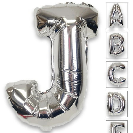 - Just Artifacts Shiny Silver (30-inch) Decorative Floating Foil Mylar Balloons - Letter: J - Letter and Number Balloons for any Name or Number Combination!