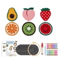 thumbnail image 7 of 6 Set Fruits Punch Needle Coaster Kit, Easy DIY Art Craft for Beginners, Tufted Rug Pads with Complete Tools, 7 of 7