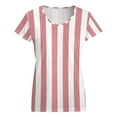 thumbnail image 5 of Aesthetic Light Pink And White Vertical Women's Blouse Short Sleeve Women's Top T-Shirt Spring Summer Clothes, 5 of 7