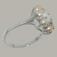 thumbnail image 3 of LBG British Made Solid 9k White Gold Natural Opal & Cultured Pearl Womens Anniversary Ring - 33 size options - Size 10.25, 3 of 6