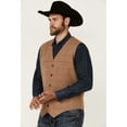 thumbnail image 2 of Powder River Outfitters Men's Plaid Print Wool Vest Tan X-  US, 2 of 4