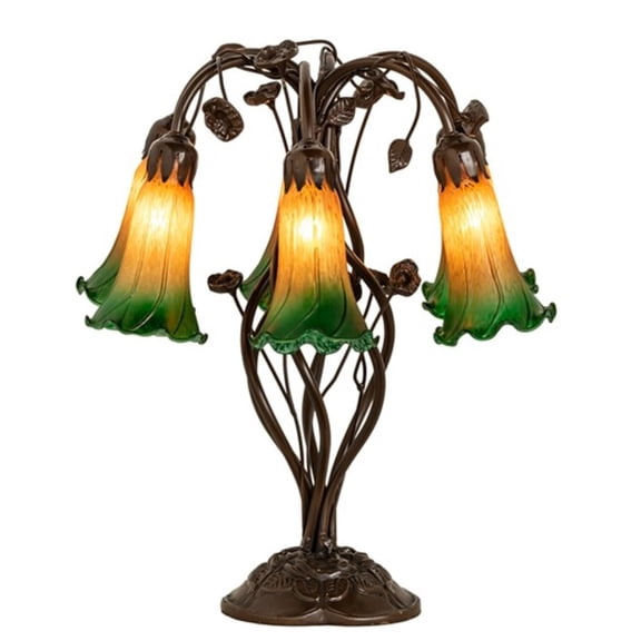 Meyda Tiffany 255800 Tiffany Pond Lily 6 Light 19" Tall Buffet Table Lamp - MultiColor