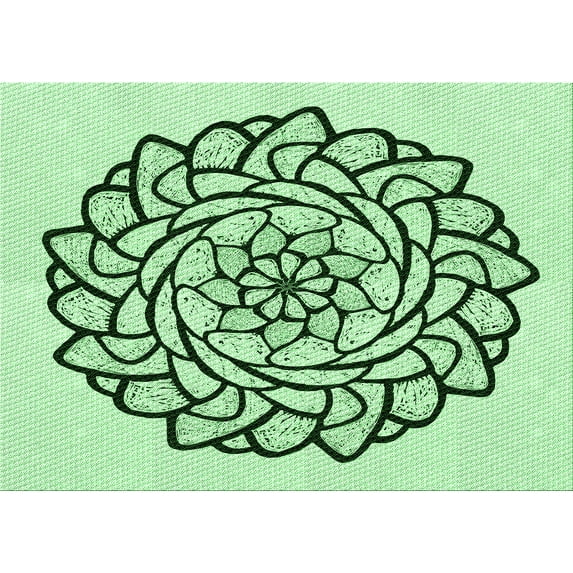 Ahgly Company Indoor Rectangle Patterned Mint Green Area Rugs, 8' x 10'