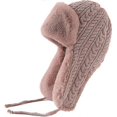 thumbnail image 2 of (C) Russian Aviator Hat with Faux Fur Ear Flap Trapper Hat for Men Women Warm Winter, 2 of 3