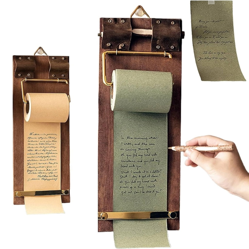 Zeiwohndc Retro Wooden Clipboard Notebook Set With Built In Paper Trimmer for Journaling