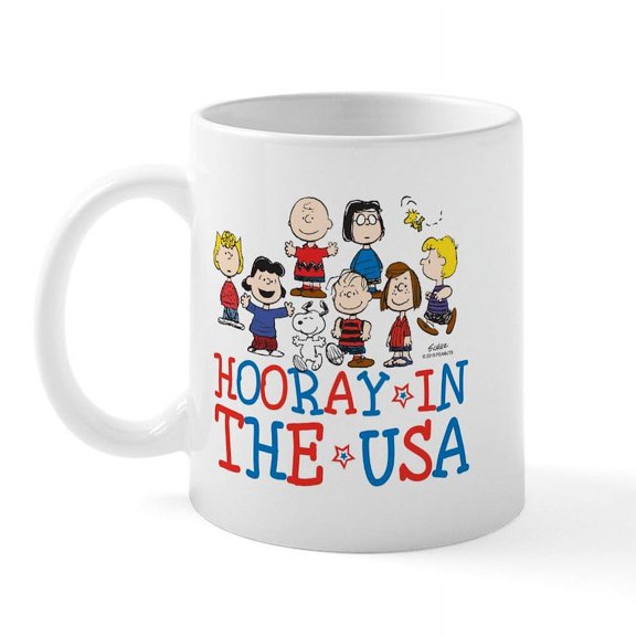 CafePress - Hooray In The USA Large Mug - 11 oz Ceramic Mug - Novelty Coffee Tea Cup