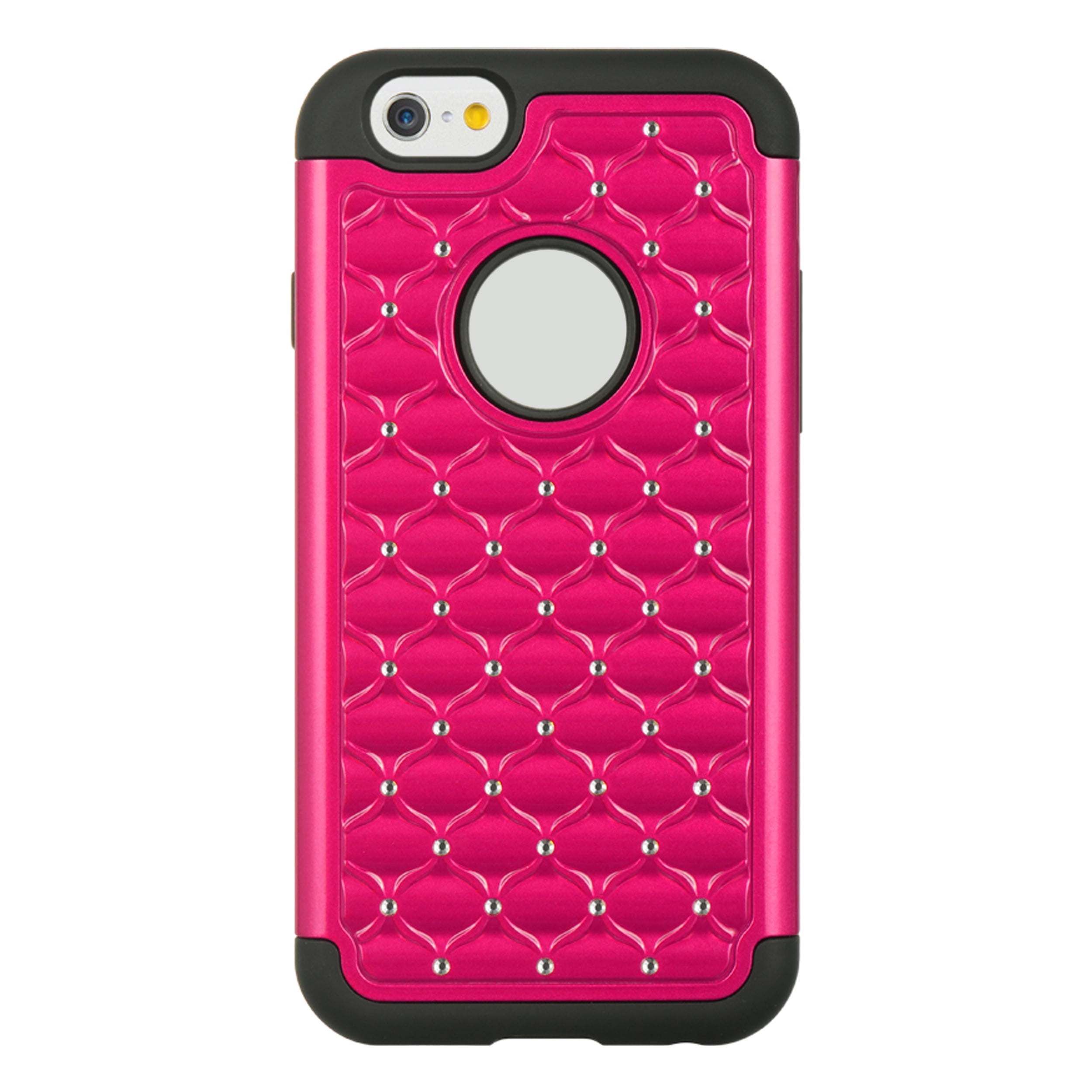 Faux Diamond Bling Silicone Skin Hard Snap Back Cover iPhone 6 iPhone 6s