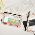 thumbnail image 4 of Ckdifva Pink Ribbon Swan Pencil Pouch 3 Ring Zipper Pencil Case Binder Pockets Clear Top Cosmetic Bag 2 Pack, 4 of 6
