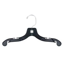 NAHANCO 12" Plastic shirt Hanger, Black (Pack of 100)