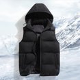 thumbnail image 2 of Men's Hooded Puffer Vest Sleeveless Zip Up Padded Jackets Coat Lightweight Quilted Gilet with Pockets, 2 of 6