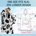 thumbnail image 4 of Oversized Wearable Blanket Hoodie,Halloween Black Ghosts Bats and Pumpkins Sherpa Blanket Hoodie with Super Pockets,Super Warm Fuzzy Pullover for Women & Men, 4 of 6