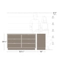 thumbnail image 3 of Prepac Simply Modern 52.5" Wide White 6 Drawer Dresser, 3 of 5