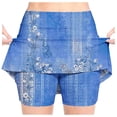 thumbnail image 6 of GiLiling Girls Casual Skort Floral Print Mini Skirt Elastic Waist with Built-in Shorts Lightweight Active Skirt for Daily and Play (Dark Blue, 10-11 Years), 6 of 6