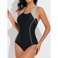 thumbnail image 5 of Charmo One Piece Athletic Racerback Swimsuit Women Slimming Bathing Suits Color Block Training Swimwear for Women, 5 of 6