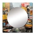 thumbnail image 2 of Designart "Urban composition I" Abstract Collages Square Mirror For Wall Decor - Large Yellow Square Mirror Printed Wall Decor - Transitional Square Living Room Mirror, 2 of 5