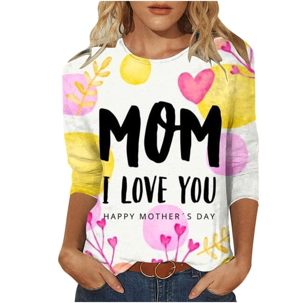 Elegante blusa de manga tres cuartos con cuello redondo retro para mujer con estampado de Pascua y manga tres cuartos OAVQHLG3B Store lin121212
