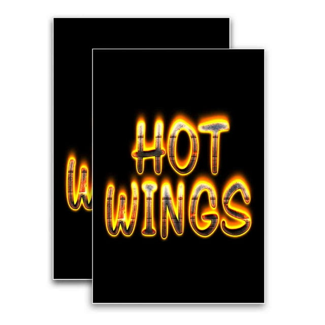 Hot Wings 24 X 36 Vinyl Decal Only Pack Of 2 Sign Sticker Poster