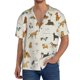 thumbnail image 1 of Balery Dogs Funny Pets Camisa Casual de Manga Corta con Botones para Hombre, Texturizada, Estilo Cubano, para Playa, Verano-Small, 1 of 5