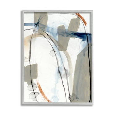 Stupell Industries Sabine Inspired Abstract Design Expressive Organic Shapes Grey Framed, 16 x 20, Design by Victoria Barnes