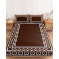 thumbnail image 2 of King Size Fitted Sheet Set - Bohemian Floral Tile 3 Piece Bedding Sets 16" Deep Pocket Fitted Sheet with 2 Pillowcases, Brown Boho Sounthwest Middle Century Brushed Microfiber Hotel Luxury Bed Sheets, 2 of 9