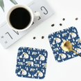 thumbnail image 4 of Honeii cute winter bear Print Leather Coaster Set of 4, Ideal for Safeguarding Your Furniture from Drinks Spills and Effortless Cleanup-Square, 4 of 6