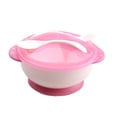 thumbnail image 1 of Baby Suction Bowl Non-slip Defence Fall Baby Bowl Fork Spoon Feeding Tableware for Infant Training Bowl Set (Pink), 1 of 8