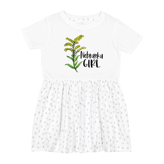 Inktastic Nebraska Girl Goldenrod Flower Girls Toddler Dress