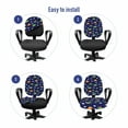 thumbnail image 4 of Cartoon Office Chair Slipcover, Unknown Flying Object Ufo in Sky with Clouds Playful Pattern, Protective Stretch Decorative Fabric Cover, Standard Size, Indigo and Multicolor, by Ambesonne, 4 of 5