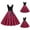 Hot Pink, variant on Easter Dresses for Women Polka Dot Dress Ruffle V Neck Sleeveless Retro A Line Birthday Party Prom Dress Casual Cute Summer Clothes with Belt - Sky Blue Size M